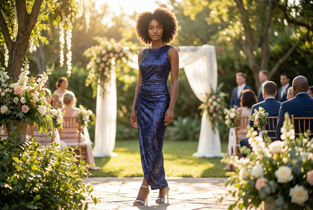 Rochie Lunga Cu Paiete AX PARIS