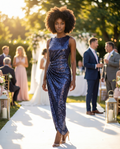 Rochie Lunga Cu Paiete AX PARIS